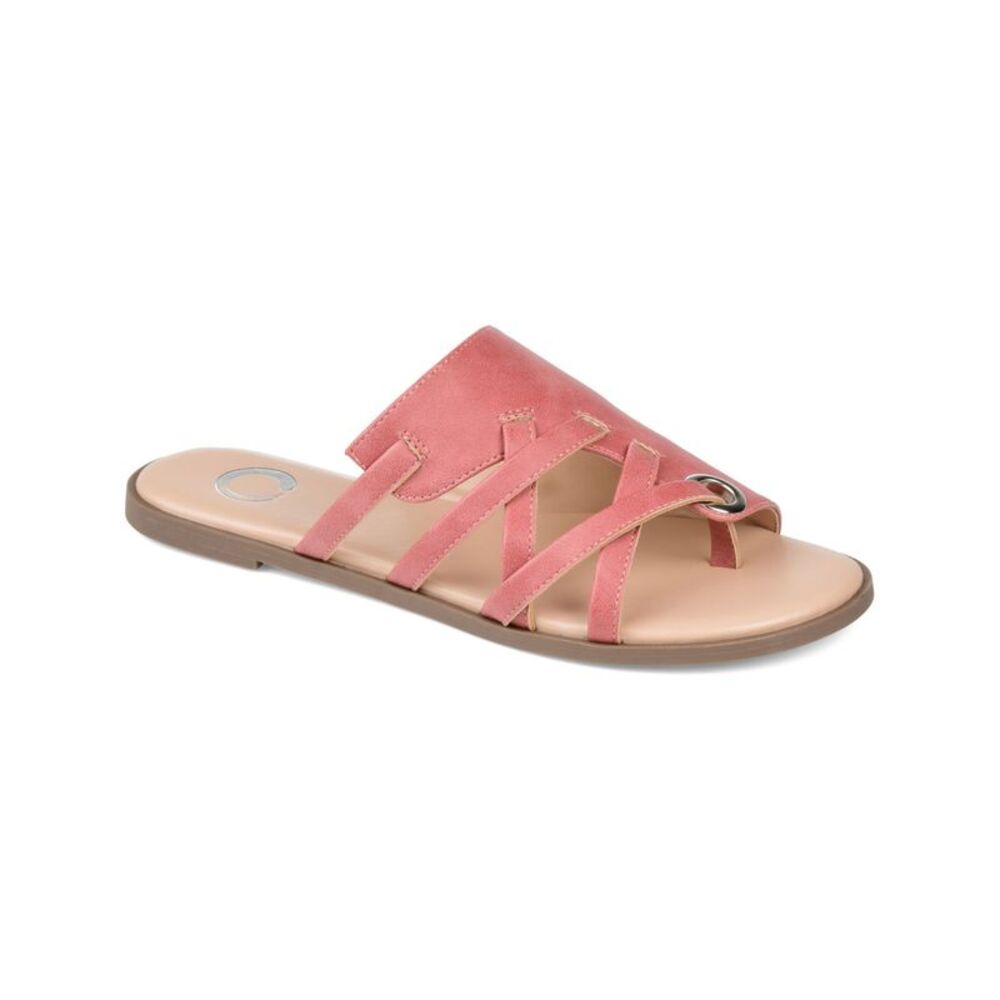 JOURNEE COLLECTION Womens Pink Grommet Hasten Round Toe Slip On Sandals 7.5 M - Picture 1 of 4